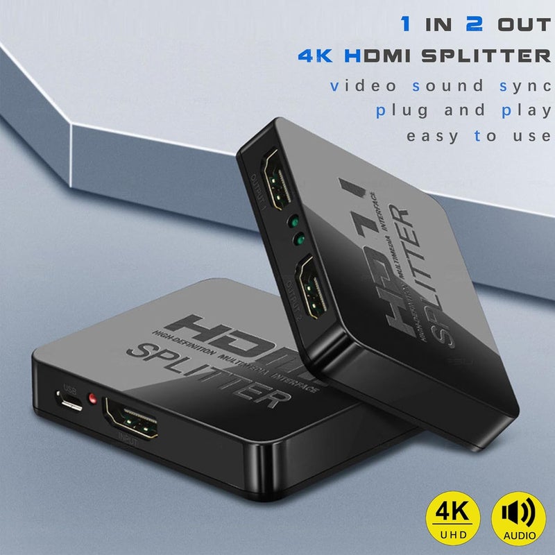 Mindorlen 4K HDMI Splitter 1 in 2 Out Mirror Display Not Expand, Dual HDMI Splitter Hub to Dual Monitors Multi-Scree Displays Audio Synchronization, Compatible for MacBook Laptop Desktop PC Graphics Card TV - Image 5